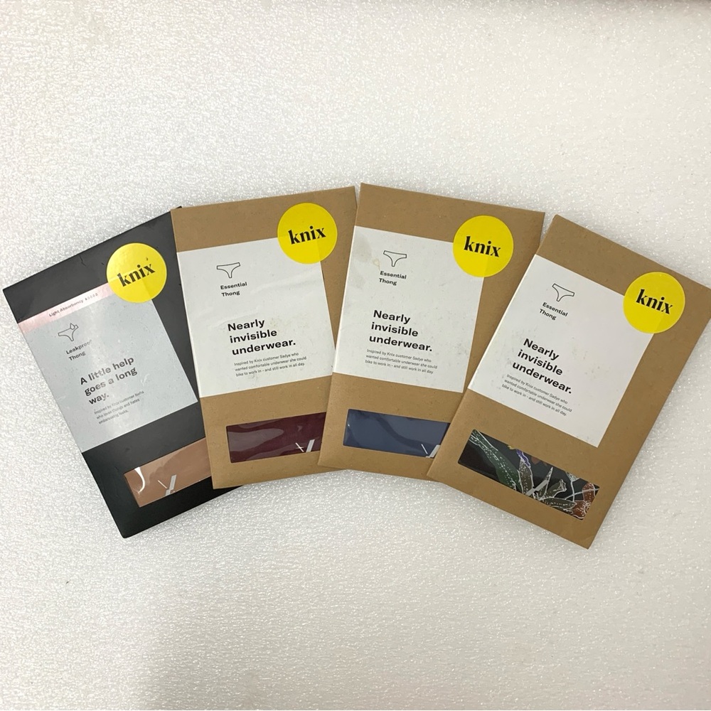 Knix Essential Thong Panties - 4pk Size XS
